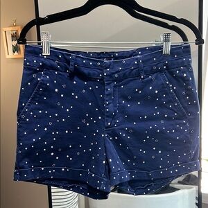 Blue Rain Women's Navy Star-Patterned Shorts Size M